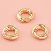 Cobre Banhado a Ouro 18K Espaçador Torcido de Alta Retenção de Cor Espaçador Torcido com Laço Fechado Pulseira Artesanal DIY Acessórios de Joias com Contas