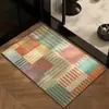 Alfombrilla de Piso para Baño, Alfombra Absorbente de Agua Antideslizante, Felpudo Resistente a la Suciedad para Inodoro, Felpudo de Estilo Retro Americano para Uso en Baño