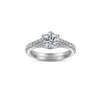 Anillos transfronterizos Tong Lin Europa y Estados Unidos Nuevo anillo de plata s925 Cruz clásica con incrustaciones de seis garras anillo de diamantes de circonita