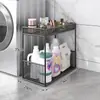 Estantería de almacenamiento junto a la lavadora, estantería de almacenamiento de varios niveles móvil de pie para baño y tocador, estantería de almacenamiento para detergente de lavandería para balcón