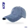 Boné de Baseball Vintage Lavado com Aba Estendida de 11cm para Homens, Boné Macio com Aba de Bico para Primavera e Verão, Chapéu Versátil de Jeans com Proteção Solar