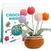 Paquete de material nuevo de crochet transfronterizo Amazon Handmade DIY tejido bola de lana en maceta decoración de escritorio girasol