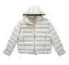 Chaqueta de Algodón con Relleno de Plumón Ligera de Costilla Estilo Coreano Súper Atractiva para Mujer, con Capucha, Corta, Cálida, Patrón de Caparazón de Tortuga, Ropa Exterior Holgada de Invierno Adelgazante