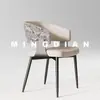 Cadeira de Jantar Minimalista Estilo Italiano, Preta, Luxo Leve, Encosto de Designer Moderno, Sensação de Alto Padrão, Uso em Hotel e Casa, Poltrona para Mesa de Ilha