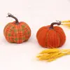 Nuevos artículos decorativos transfronterizos para Acción de Gracias y Festival de la Cosecha, adornos de mesa y accesorios de calabaza de tejido de punto rellenos de algodón PP