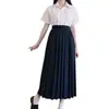 Uniforme JK de Alta Gama Auténtica Falda Plisada Estudiante Tradicional Falda de Otoño de Longitud Media Conjunto para la Parte Inferior del Cuerpo para Amigos en Tejido de Sarga