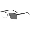 Gafas de Sol Fotocromáticas de Media Montura para Conductores Hombres, Gafas que Cambian de Color para Conducir, Gafas Planas para Teléfono Móvil y Computadora