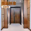 Puerta de Hierro Minimalista Accesible de Lujo, Puerta Doble para Entrada de Villa, Textura Metálica, Decoración Normcore, Resistente al Desgaste y Antienvejecimiento