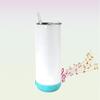 Caixa de Som Bluetooth Reta Copo 20oz Copo Térmico Portátil Copo de Aço Inoxidável 304 Palito Esportivo Copo de Água para Exterior