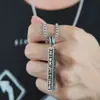 2025 Estilo Nuevo Retro Estilo Nacional Collar de Mantra de Seis Caracteres Colgante de Fundición Hip-Hop Collar Cuadrado Estampado en Sánscrito