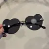 Gafas de sol de moda sin montura para niños, gafas de sol para fotografía infantil, lindas y kawaii, lentes de océano