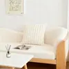 Lujo Ligero y Gama Alta Estilo Ins Felpa de Conejo Imitación Almohada Larga Funda de Almohada de Color Puro Rayada Sala de Estar Sofá Mesita de Noche Almohada