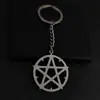 Design Europeu e Americano Personalizado Estrela de Cinco Pontas Geométrico Redondo Pingente Colar Chaveiro Montagem Pingente Roupas Acessórios Versáteis
