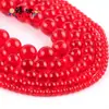 Venta caliente de Año Nuevo serie roja piedra natural vidrio calcedonia jade cuentas sueltas pulsera collar semiacabado venta al por mayor
