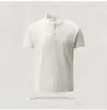 Refrigerante, Transpirable, Elástico, Corte 3D, Camiseta de Manga Corta para Hombre de Verano con Cuello Henley Retro