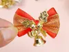 Colgante de Mini Lazo Navideño Decoración de Árbol de Navidad Accesorios para Cajas de Regalo Campana de Navidad DIY Decoración Colgante Arreglo