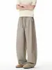 Pantalones casuales de pierna ancha a rayas estilo retro americano transfronterizos para hombre, nuevo estilo primavera y otoño, diseño holgado y adelgazante, elegantes pantalones de traje