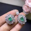 ¡Set de Esmeraldas Naturales! Esmeralda de alta calidad, Tamaño de la piedra principal: 6*8mm, Montado Expertamente en Plata de Ley 925