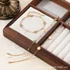 Comercio Exterior Transfronterizo Impermeable Sin Decoloración Acero de Titanio Corazón Estrella Luna Pulsera Oro 18K Versátil Fresca y Dulce