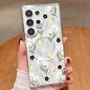 Tk Popular Funda Magnética Transparente Floral Estilo Fresco S26 Cubierta Protectora para Teléfono Nueva Funda para Teléfono Anti-Caídas de Alta Transparencia