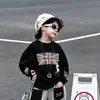 Conjunto de otoño de moda para niños: top de manga larga con estampado genial y pantalones de pierna ancha con estampado de leopardo, un conjunto de dos piezas elegante para niños pequeños y grandes