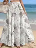 2026 Nueva Falda Floral de Línea A Europea y Americana para Primavera, Verano, Otoño, Falda Media de Cintura Media, Falda Larga de Dobladillo Ancho Transfronteriza de Amazon