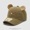 Gorra de béisbol linda estilo coreano de oso para niños, gorro de bebé de dibujos animados súper lindo, gorra de pico de pato para niños de otoño transfronteriza al por mayor