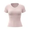Camiseta Deportiva de Secado Rápido Dijia para Mujer, Ropa para Correr de Cuello V para Primavera y Verano, Ropa de Secado Rápido, Ropa Elástica Transpirable para Fitness, Ropa Holgada de Manga Corta para Mujer