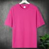 T-shirt Básica de Ombro Branco de Manga Curta de Cor Sólida Camiseta Básica Masculina T-shirt de Gola Redonda Algodão Pesado Juvenil Popular Manga Curta