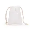 Suministro directo de fábrica punto bolsa de algodón con cordón blanco en blanco al por mayor bolsa de algodón con protección ambiental con logo impreso