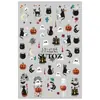 Pegatinas de Arte para Uñas Nuevas Transfronterizas Halloween Gato Negro Linterna de Calabaza Ojo de Diablo Calcomanías Adhesivas 3D para Uñas