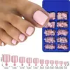 Parche de Manicura para Uñas de Dedo del Pie Blanco Portátil Transfronterizo Caja con 100 Piezas Parche Completo Color Puro Parche Corto para Uña del Pie