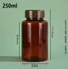 Mascota poliéster tapa abatible botella de plástico producto para la salud botella de empaque de boca ancha cápsula sólida color té azul verdoso botella de empaque en stock