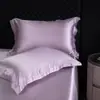 Funda de almohada de seda artificial de color morera satinada de seda helada de seda lavada para una persona, funda de almohada transfronteriza de ropa de cama de seda de imitación