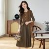 Vestido Estilo Tweed Estilo Outono 2025 Colete que Valoriza a Silhueta Conjunto Plissado com Mangas Longas Saia