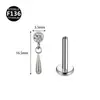 Novo piercing lábio unha 0,9 dentes F136 liga de titânio lua raio cone piercing lábio piercing orelha tragus zircônia 5A