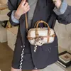 Bolsa Bowling Fashion Estilo Coreano Feminina 2026 Nova Textura de Alto Padrão Cor Contrastante Bolsa de Ombro Transversal para o Dia a Dia