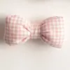 Accesorios para el cabello de Corea del Sur para mujer, lindos, con relleno de algodón, a cuadros, accesorios de lazo, semiacabados, accesorios de joyería pequeños para DIY, venta al por mayor