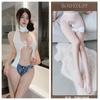 Ropa interior sexy nueva transfronteriza cuatro estaciones tejido hueco sin mangas ajustado casual color liso suéter sexy tentación