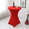 Capa de Mesa Alta Cor Sólida Transfronteiriça Toalha de Mesa para Banquete de Bar Capa de Mesa Redonda para Coquetel Toalha de Mesa Branca Elástica Resistente ao Desgaste