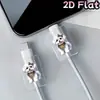 Protector de Cable de Datos con Patrón de Gato para Cable de Carga, Antirotura y Antivoracidad, Adecuado para Ty