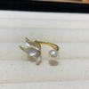 Anillo de Perla de Agua Dulce con Pintura al Óleo Colorida Flor Joyería de Mano Elegante Moda Lujo Accesible Anillo Versátil de Alta Gama Joyería para Mujeres