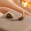 Aretes de Acero de Titanio Estilo K Europeo y Americano Aretes Retro Estilo Hong Kong para Mujer Aretes de Aro Geométricos Lisos de Alta Gama Versátiles Exagerados