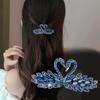 Pinza para el pelo de cisne estilo coreano con un toque de alta gama, pinza de resorte de cristal exquisita para mujer, pinza para el pelo para la parte trasera de la cabeza, accesorio para el pelo de pinza horizontal
