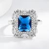 Venta en vivo Anillo Tesoro de Color Europeo y Americano Joyería Transfronteriza de Moda Europeo y Americano Tesoro Azul Anillo para Mujer Personalidad Creativa para Mujer