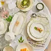 Jingdezhen Glaseado de Alta Temperatura Cerámica Estilo Japonés Estilo Pastoral Margarita Pequeña Cuenco de Arroz de Cerámica Set de Tazones y Palillos para el Hogar Vajilla