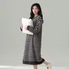 Suave Camisón de Rayas de Forro Polar de Media Cara para Mujer Invierno Espesado Forrado de Forro Polar Ropa Exterior de Otoño e Invierno Ropa para el Hogar Pijamas