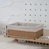 Caixa de Armazenamento Estilo Japonês, Cesta de Armazenamento para Sala de Estar e Quarto, Cesta de Armazenamento de Palha e Rattan Sintéticos, Cesta de Armazenamento para Armário de Casa