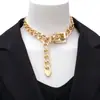 Hebilla de Cinturón de Cadena para Clavícula de Diseño Simple Hip-hop Transfronterizo Europeo y Americano Collar de Estilo Frío Retro Collar de Personalidad