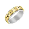 Anillos de Pareja Lele Jewelry de Acero Inoxidable Dorado con Estrella y Luna Anillos de Estilo Simple Lindo Unisex